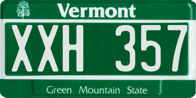 VT license plate XXH357