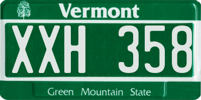 VT license plate XXH358