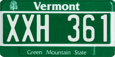 VT license plate XXH361
