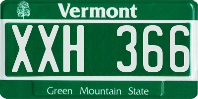 VT license plate XXH366