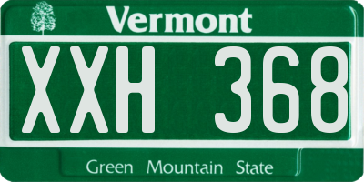 VT license plate XXH368