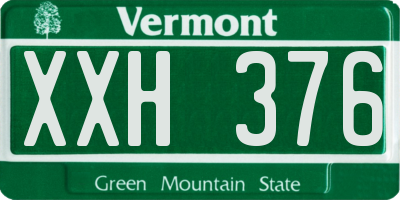 VT license plate XXH376