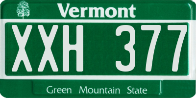 VT license plate XXH377