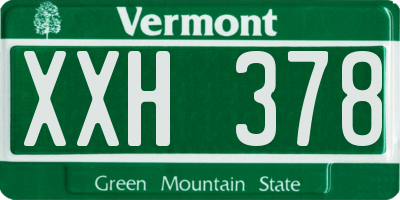 VT license plate XXH378