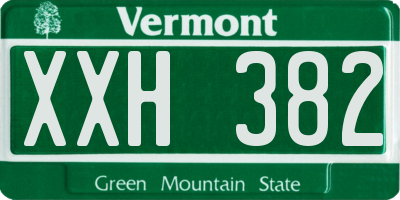 VT license plate XXH382