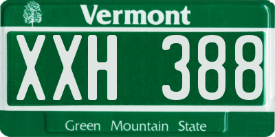 VT license plate XXH388