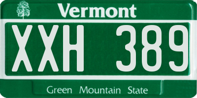 VT license plate XXH389