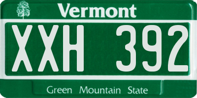 VT license plate XXH392