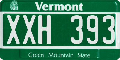 VT license plate XXH393