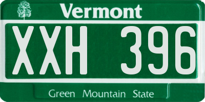 VT license plate XXH396