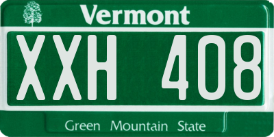 VT license plate XXH408