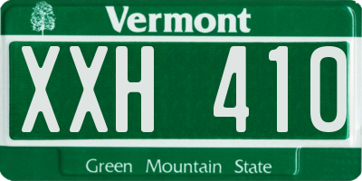VT license plate XXH410