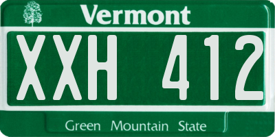 VT license plate XXH412