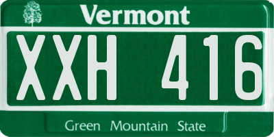 VT license plate XXH416