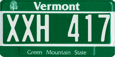 VT license plate XXH417