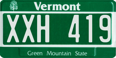 VT license plate XXH419
