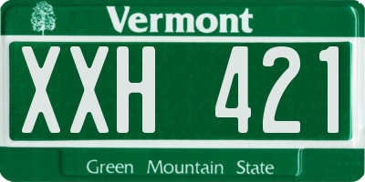 VT license plate XXH421