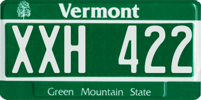 VT license plate XXH422