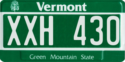 VT license plate XXH430