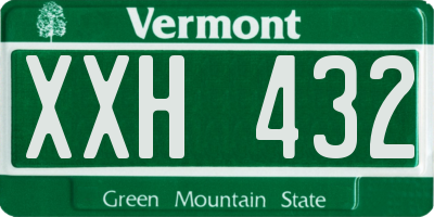 VT license plate XXH432