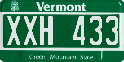 VT license plate XXH433