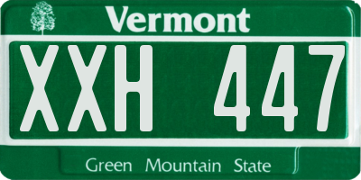 VT license plate XXH447