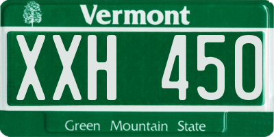 VT license plate XXH450