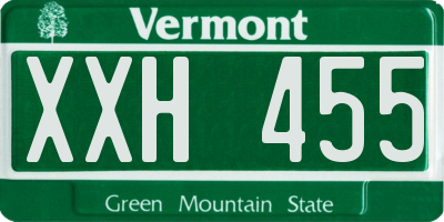 VT license plate XXH455