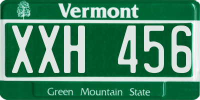 VT license plate XXH456