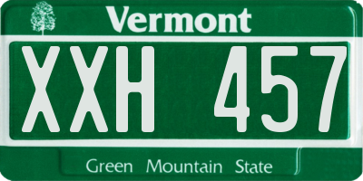 VT license plate XXH457