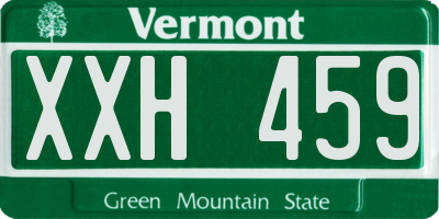 VT license plate XXH459