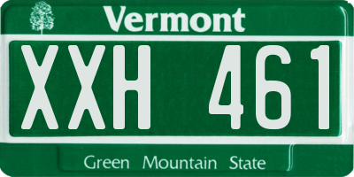 VT license plate XXH461