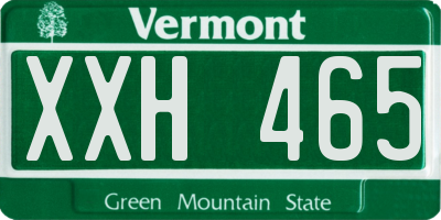 VT license plate XXH465
