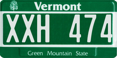 VT license plate XXH474