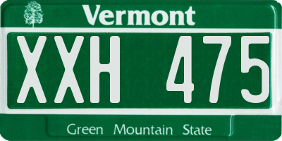 VT license plate XXH475