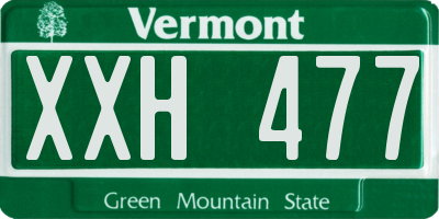 VT license plate XXH477