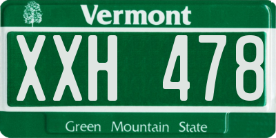 VT license plate XXH478