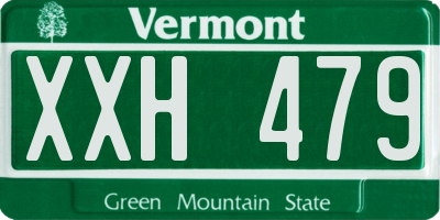 VT license plate XXH479