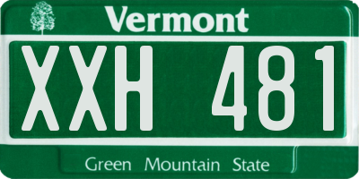 VT license plate XXH481