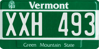 VT license plate XXH493