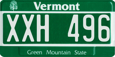 VT license plate XXH496