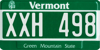 VT license plate XXH498