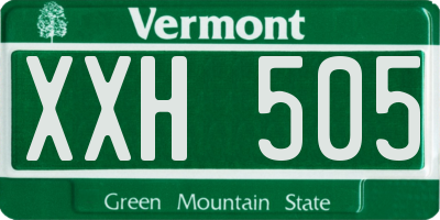 VT license plate XXH505