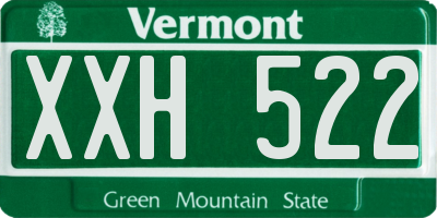 VT license plate XXH522