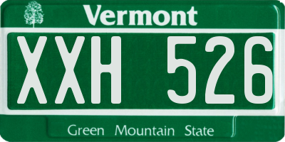 VT license plate XXH526