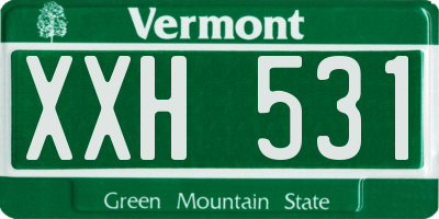 VT license plate XXH531