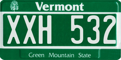 VT license plate XXH532