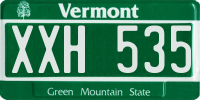 VT license plate XXH535