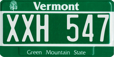 VT license plate XXH547