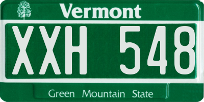 VT license plate XXH548